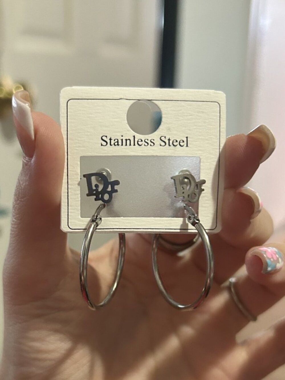 Dior Logo Stainless Steel Earrings Set